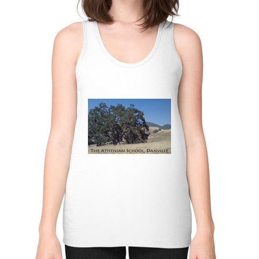 Athenian Oak Unisex Fine Jersey Tank White Rachel Jensen Designs