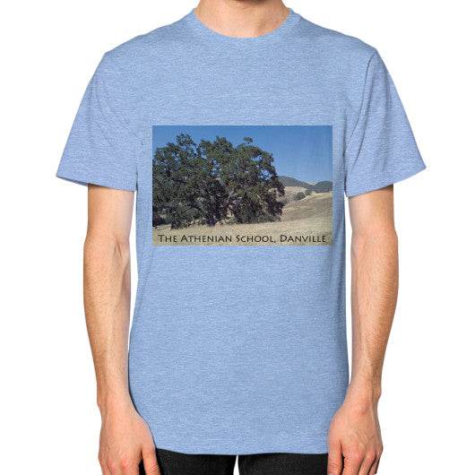 Athenian Oak Unisex T-Shirt Tri-Blend Blue Rachel Jensen Designs