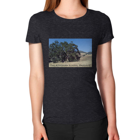 Athenian Oak Women's T-Shirt Tri-Blend Black Rachel Jensen Designs