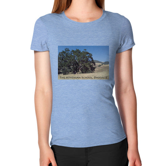 Athenian Oak Women's T-Shirt Tri-Blend Blue Rachel Jensen Designs