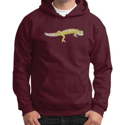 Fancy Albino Leopard Gecko Gildan Hoodie Maroon Rachel Jensen Designs