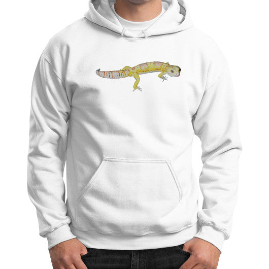 Fancy Albino Leopard Gecko Gildan Hoodie White Rachel Jensen Designs
