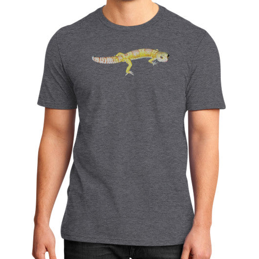 Fancy Albino Leopard Gecko Tee Heather charcoal Rachel Jensen Designs