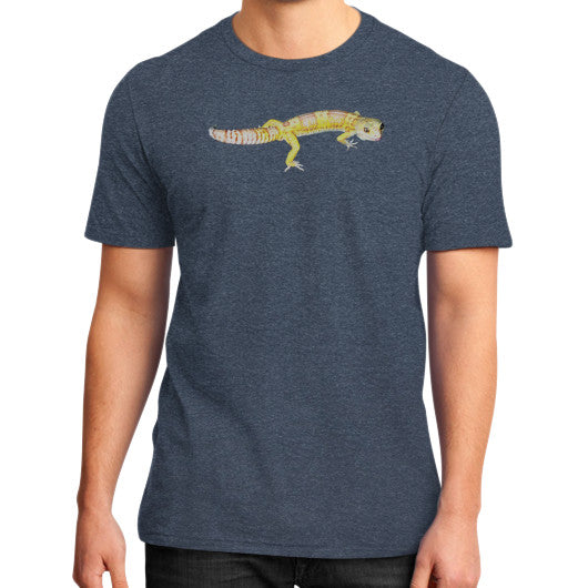 Fancy Albino Leopard Gecko Tee Heather navy Rachel Jensen Designs
