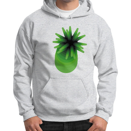 Green Anemone Gildan Hoodie Ash grey Rachel Jensen Designs