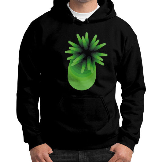 Green Anemone Gildan Hoodie Black Rachel Jensen Designs