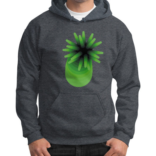 Green Anemone Gildan Hoodie Dark heather Rachel Jensen Designs