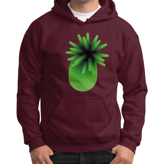 Green Anemone Gildan Hoodie Maroon Rachel Jensen Designs