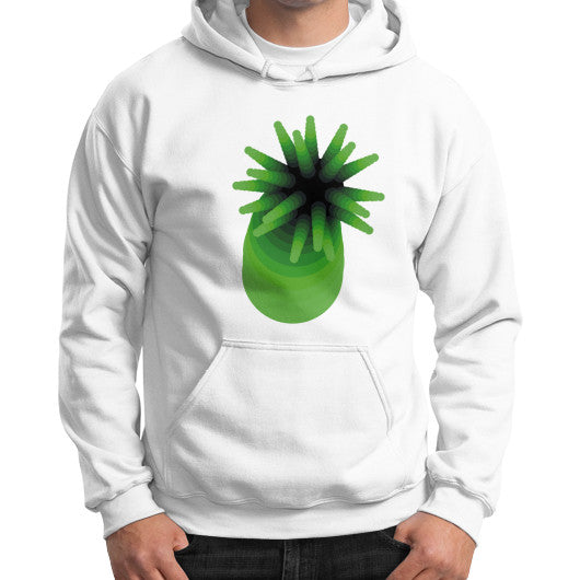 Green Anemone Gildan Hoodie White Rachel Jensen Designs