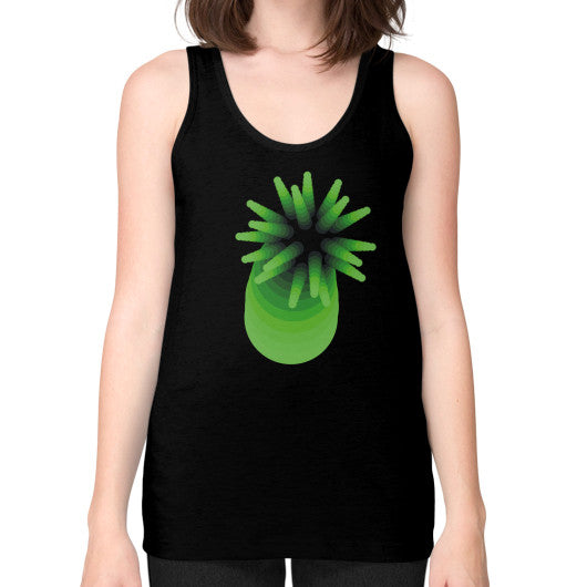 Green Anemone Unisex Fine Jersey Tank Black Rachel Jensen Designs