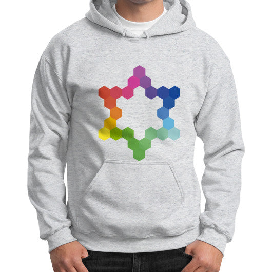 Hexagon Color Study Gildan Hoodie Ash grey Rachel Jensen Designs