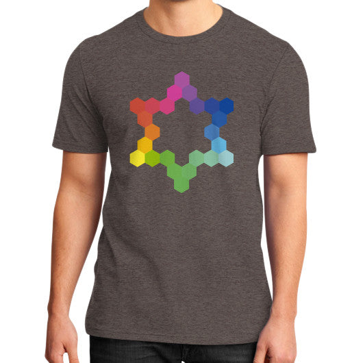 Hexagon Color Study Tee Heather brown Rachel Jensen Designs