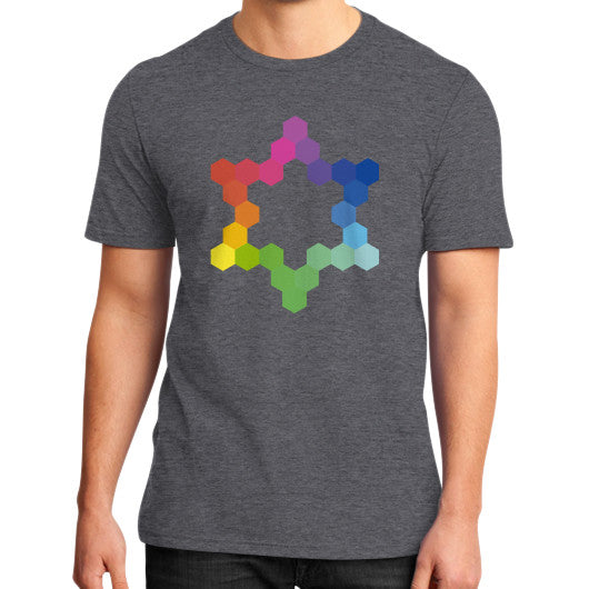 Hexagon Color Study Tee Heather charcoal Rachel Jensen Designs