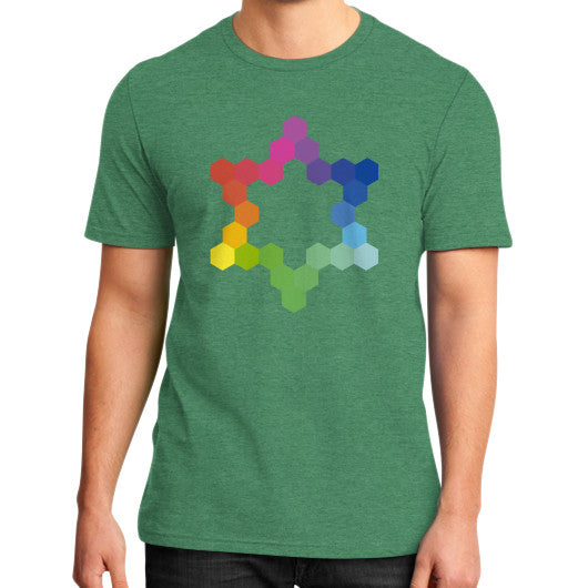 Hexagon Color Study Tee Heather green Rachel Jensen Designs