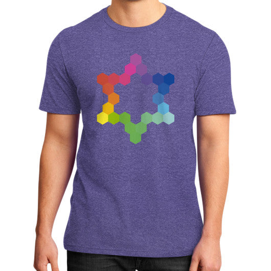 Hexagon Color Study Tee Heather purple Rachel Jensen Designs