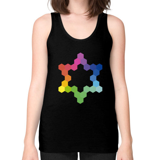 Hexagon Color Study Unisex Fine Jersey Tank Black Rachel Jensen Designs