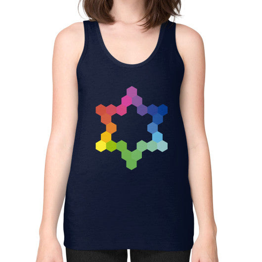 Hexagon Color Study Unisex Fine Jersey Tank Navy Rachel Jensen Designs
