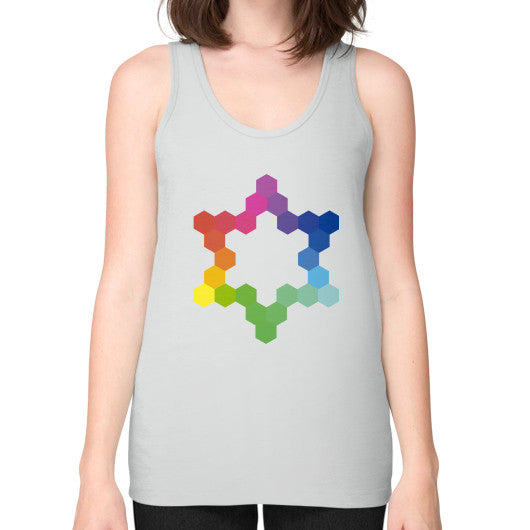 Hexagon Color Study Unisex Fine Jersey Tank Silver Rachel Jensen Designs