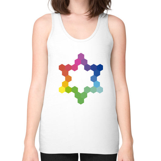 Hexagon Color Study Unisex Fine Jersey Tank White Rachel Jensen Designs