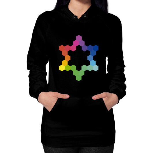Hexagon Color Study Unisex Hoodie Black Rachel Jensen Designs