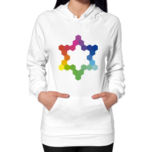 Hexagon Color Study Unisex Hoodie White Rachel Jensen Designs