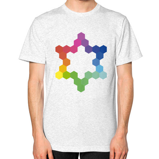 Hexagon Color Study Unisex T-Shirt Ash grey Rachel Jensen Designs