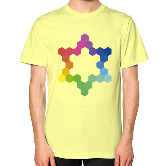 Hexagon Color Study Unisex T-Shirt Lemon Rachel Jensen Designs