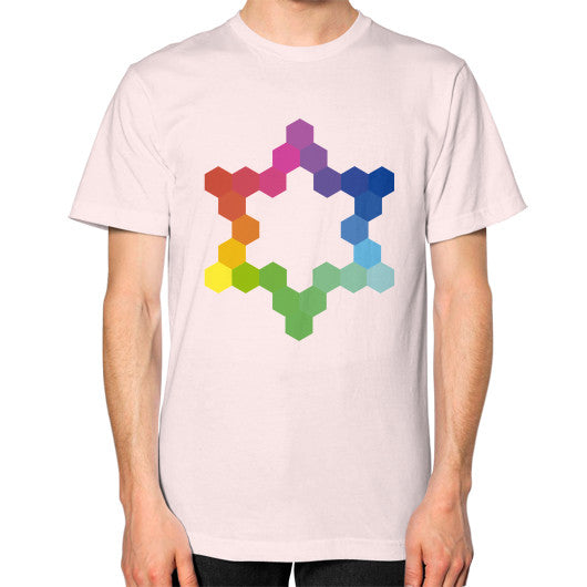Hexagon Color Study Unisex T-Shirt Light pink Rachel Jensen Designs