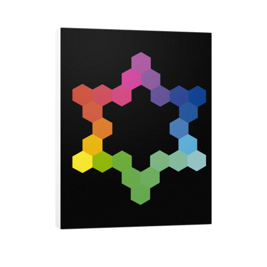 Hexagon Color Study Vertical Canvas  Rachel Jensen Designs