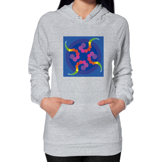 Mezmerizing Rainbow Jellyfish Hoodie Heather grey Rachel Jensen Designs