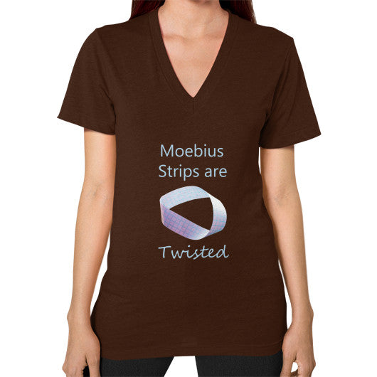 Moebius Unisex V-Neck T-Shirt Brown Rachel Jensen Designs
