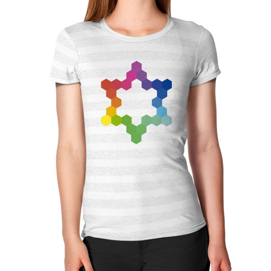 Moebius Women's T-Shirt Ash White Stripe Rachel Jensen Designs