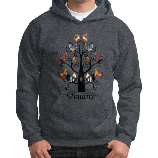 Poultree Gildan Hoodie Dark heather Rachel Jensen Designs