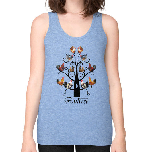 Poultree Unisex Fine Jersey Tank Tri-Blend Blue Rachel Jensen Designs