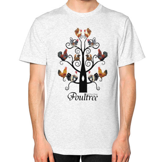 Poultree Unisex T-Shirt Ash grey Rachel Jensen Designs