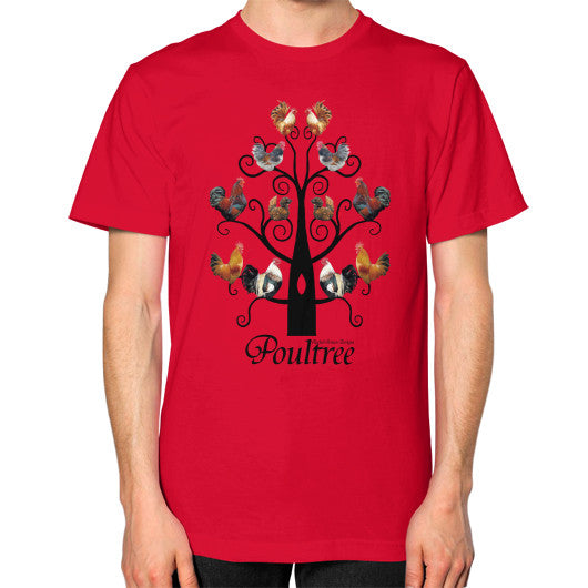 Poultree Unisex T-Shirt Red Rachel Jensen Designs