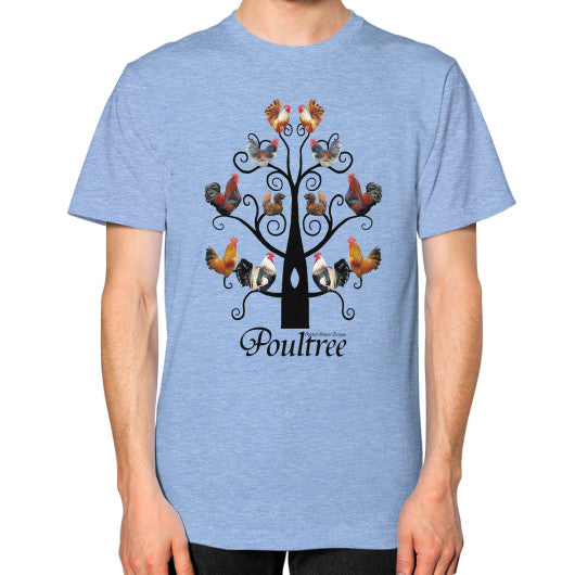 Poultree Unisex T-Shirt Tri-Blend Blue Rachel Jensen Designs