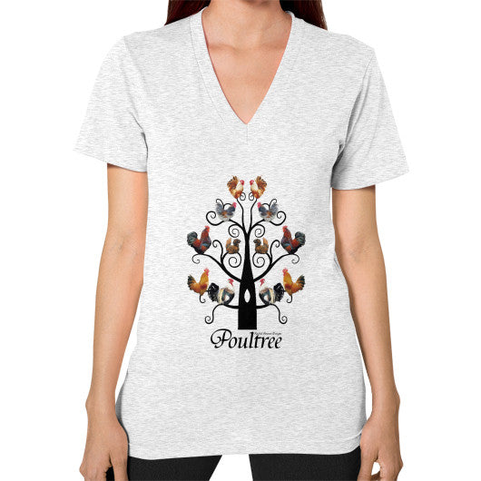 Poultree Unisex V-Neck Ash grey Rachel Jensen Designs