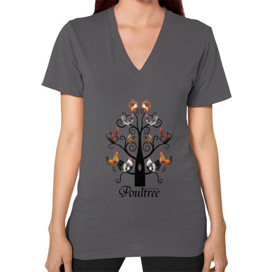 Poultree Unisex V-Neck Asphalt Rachel Jensen Designs