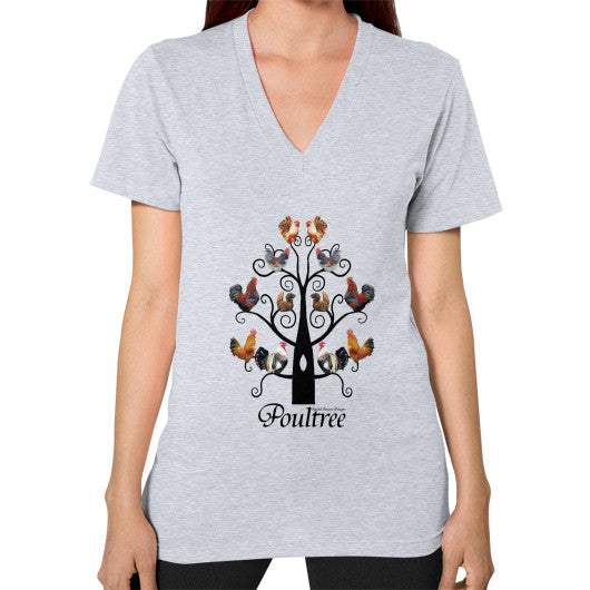 Poultree Unisex V-Neck Heather grey Rachel Jensen Designs