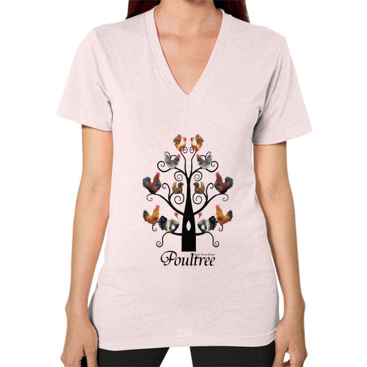 Poultree Unisex V-Neck Light pink Rachel Jensen Designs