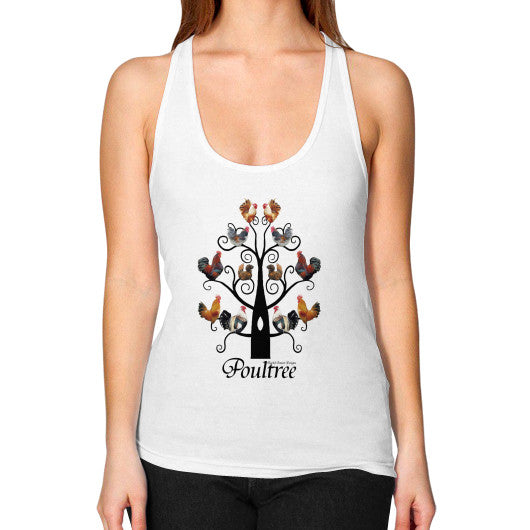 Poultree Women's Racerback Tank White Rachel Jensen Designs