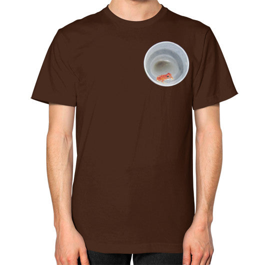 Red Strawberry Dart Froglet Unisex T-Shirt Brown Rachel Jensen Designs