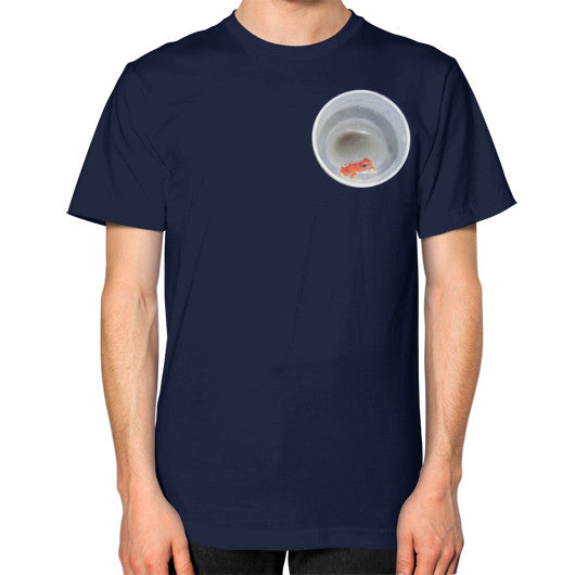 Red Strawberry Dart Froglet Unisex T-Shirt Navy Rachel Jensen Designs