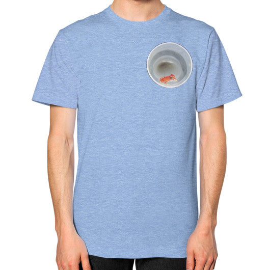 Red Strawberry Dart Froglet Unisex T-Shirt Tri-Blend Blue Rachel Jensen Designs