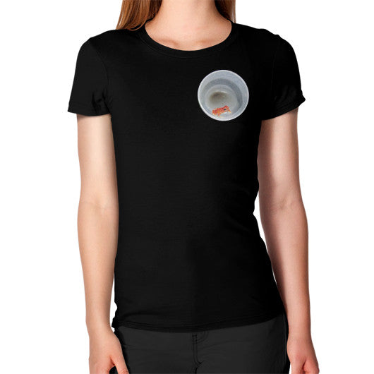 Red Strawberry Dart Froglet Women's T-Shirt Black Rachel Jensen Designs