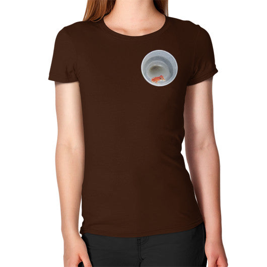 Red Strawberry Dart Froglet Women's T-Shirt Brown Rachel Jensen Designs