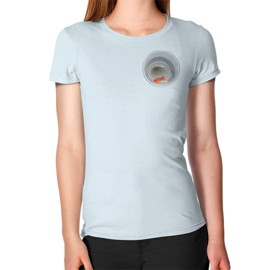 Red Strawberry Dart Froglet Women's T-Shirt Light blue Rachel Jensen Designs