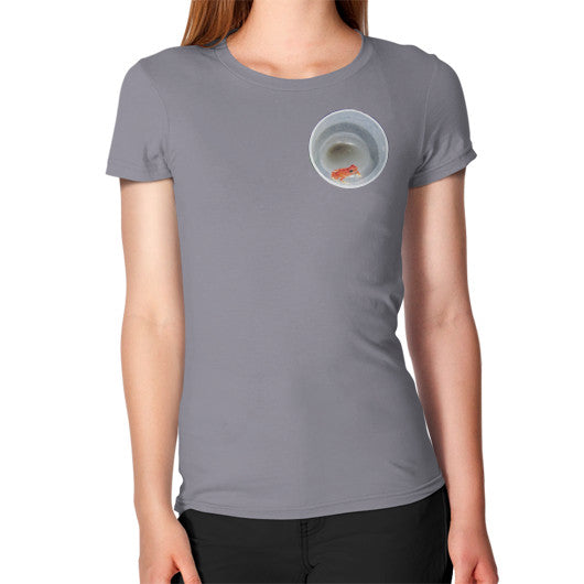 Red Strawberry Dart Froglet Women's T-Shirt Slate Rachel Jensen Designs