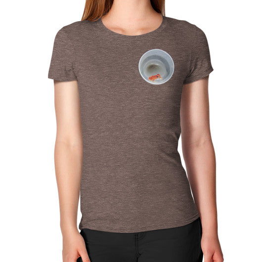 Red Strawberry Dart Froglet Women's T-Shirt Tri-Blend Coffee Rachel Jensen Designs